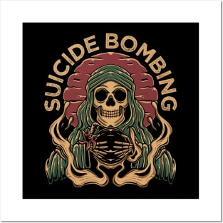 Scary Skull Suicide Bombing Posters and Art